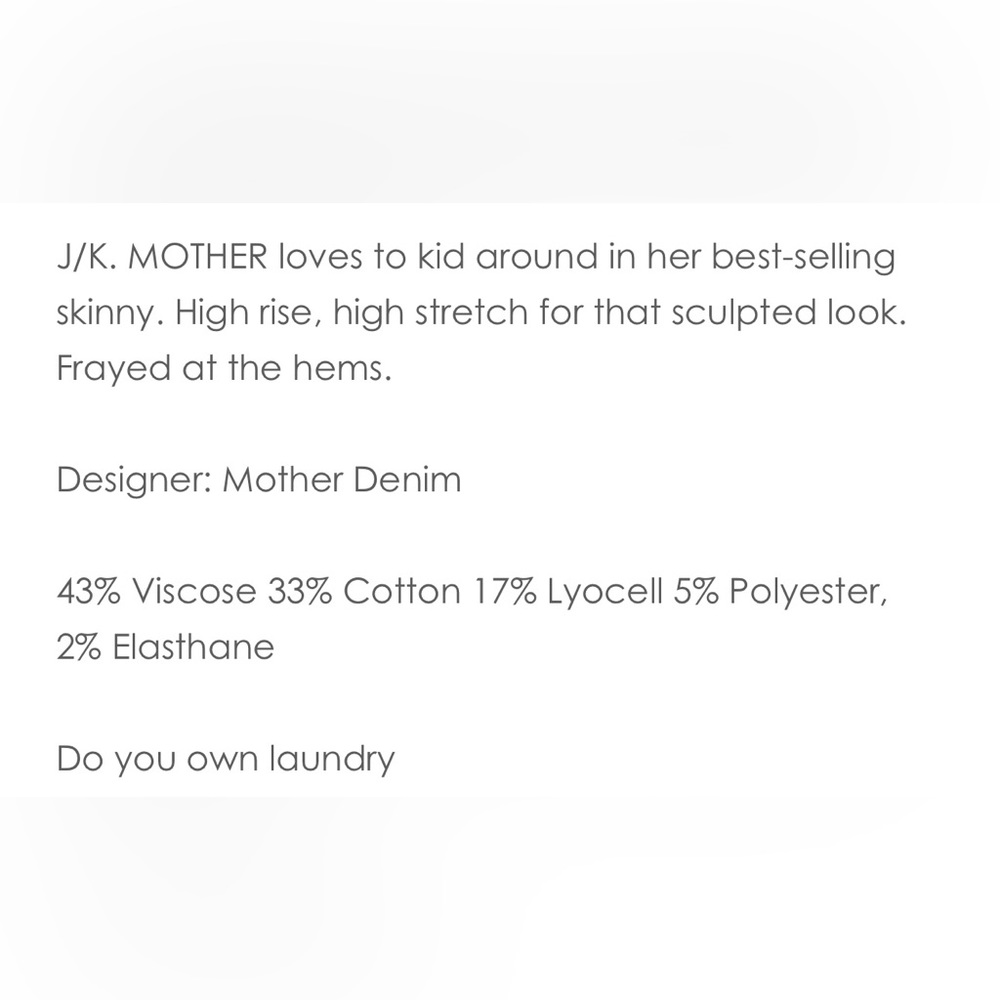 MOTHER HIGH WAISTED LOOKER ANKLE FRAY TONGUE AND CHIC DARK WASH SIZE 25 - Picture 15 of 15